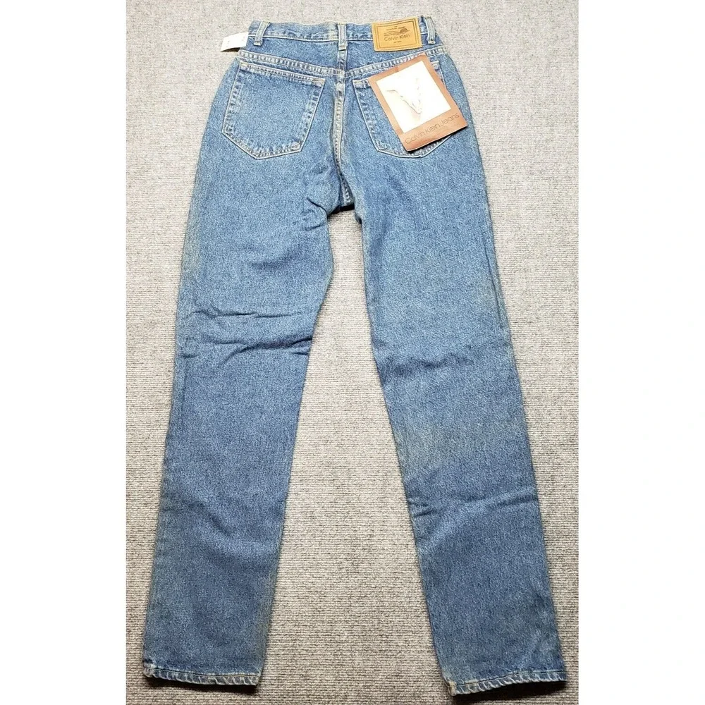 Vintage Calvin Klein Denim Jeans Womens 10 Blue Solid High Rise Union Made USA